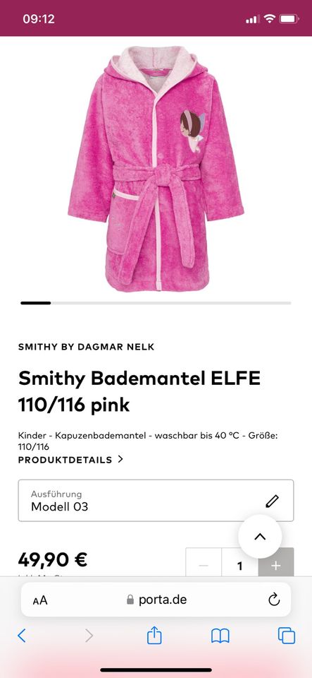 Bademantel neu Mädchen, pink, rosa, 86/92, Stickerei, Smithy in Dessau-Roßlau