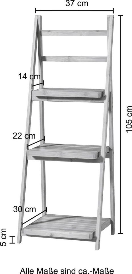 welltime Badregal Regal Bambus 40cm breit 3 Ablagen in Borchen