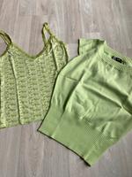 Neuwertige grüne Shirts Spaghettiträger T-Shirt Ichi Only Gr M Hessen - Hünfeld Vorschau