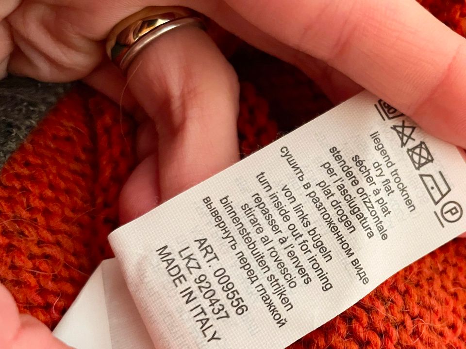 Strickpullover: Alpakawolle, rost orange, Oversized, S M 36 38 in Münchberg