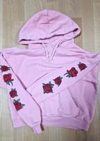 Hoodie von Future Past Gr. S pink mit roten Rosen Gr. S Hessen - Liederbach Vorschau