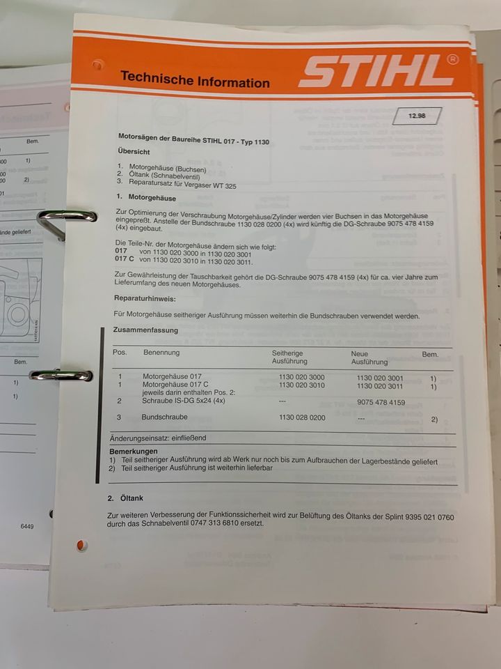 Stihl Handbuch techn. Info 017 in Düren