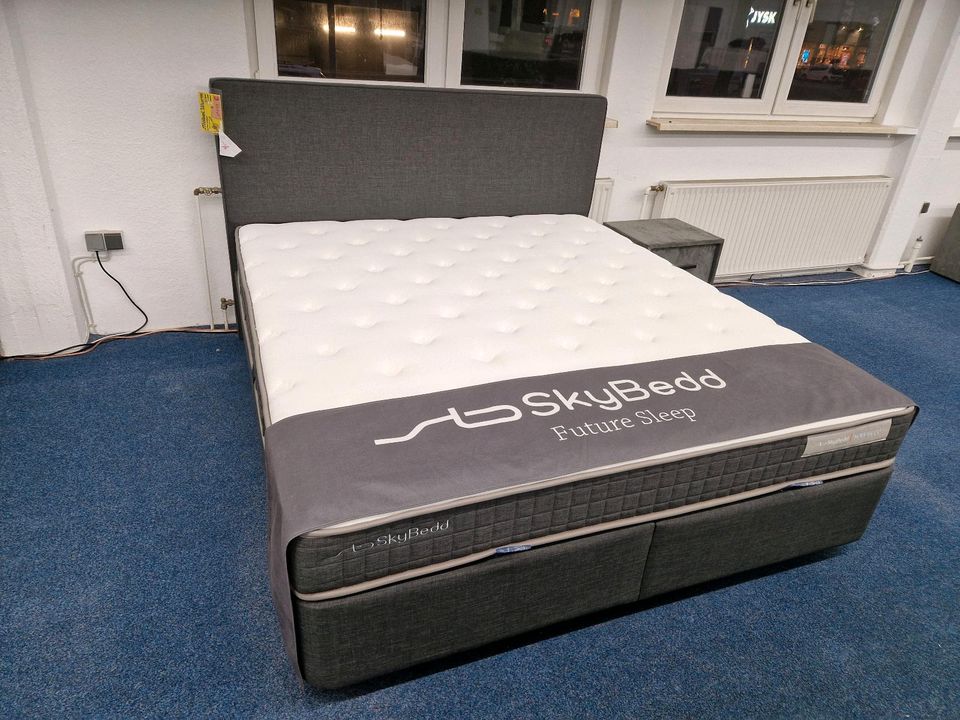 Bett Boxspringbett 180x200 cm grau mit Matratzen  und Stauraum Möbel Wurm in Osnabrück