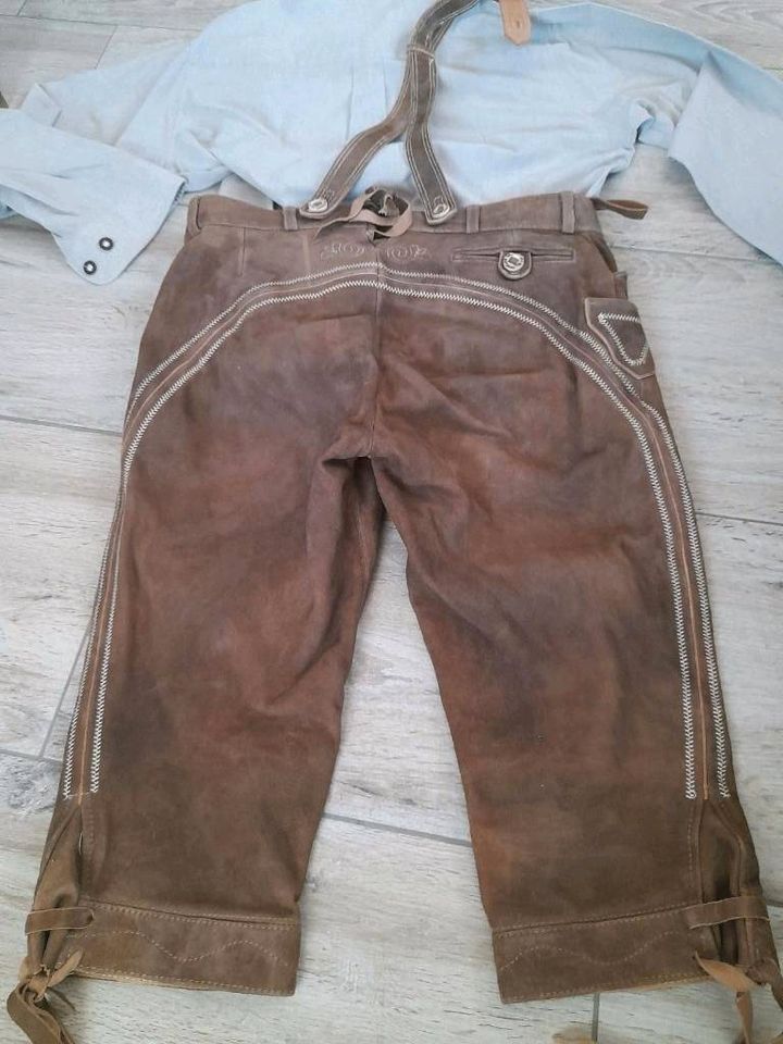 Herren Trachtenlederhose Stockerpoint 50 mit Hemd in Ortenburg