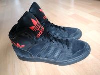 Adidas originals 39 1/3 schwarz Orange Wildleder Große Zunge Nordrhein-Westfalen - Dinslaken Vorschau