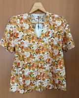 Sandro Bluse 34 XS Seide Blumen Retro orange gelb 70er Leipzig - Burghausen-Rückmarsdorf Vorschau