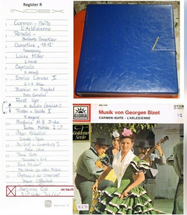 Schallplattenalbum R mit 16 Schallplatten 30 cm Durchmesser in Opfenbach