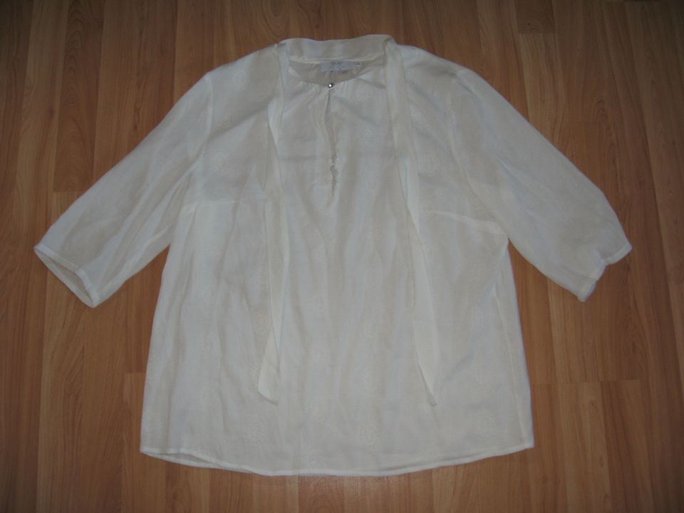 Just White Bluse 44 weiß Stretch mit Schluppen in Nürnberg (Mittelfr)