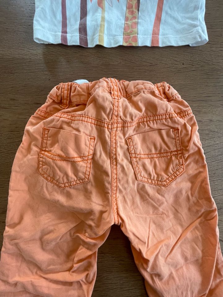 Set Sommerhose Tshirt Giraffe orange 92 verstellbar Mädchen in Ruhstorf an der Rott