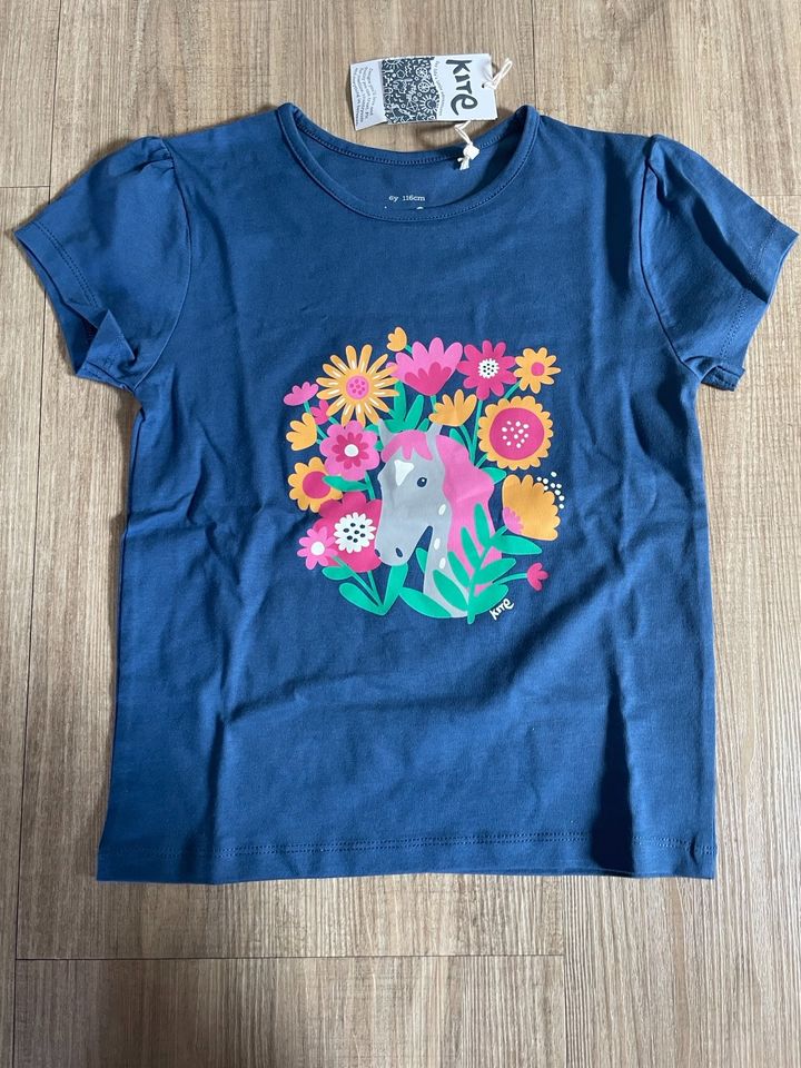 Kite Tshirt Pferd Blumen blau Gr.116 neu in Knittlingen