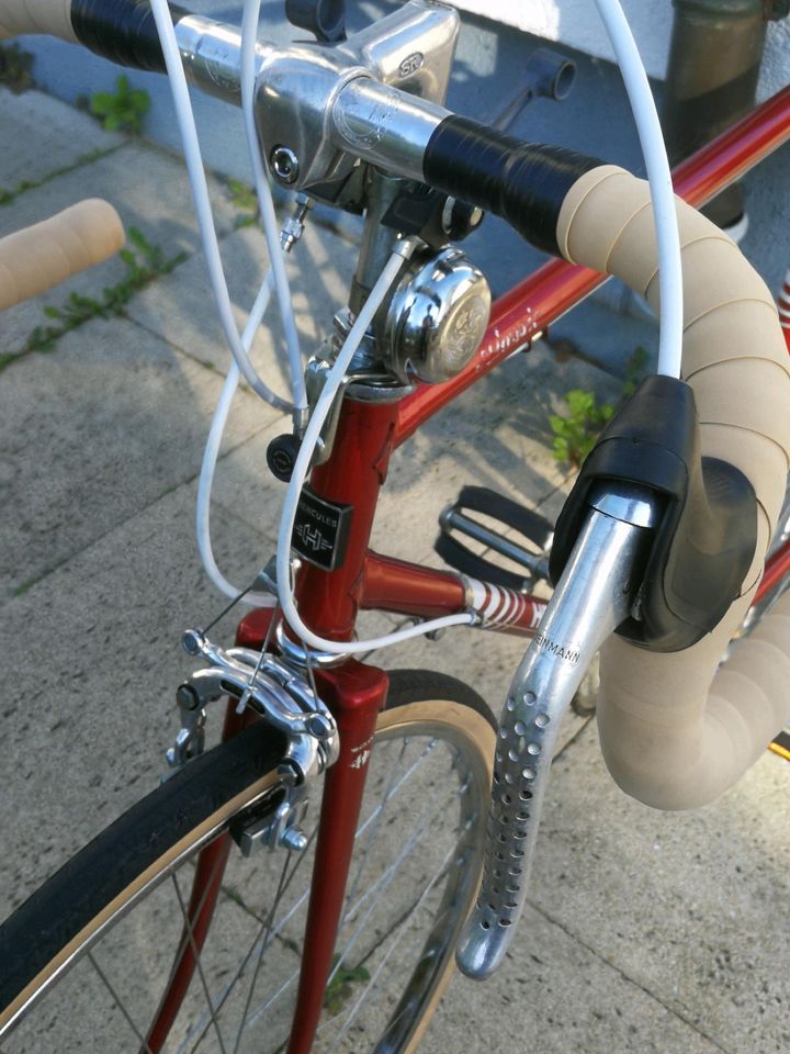 Rotes Retro Rennrad in Stuttgart