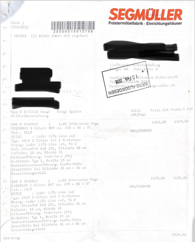 Nappaleder Couch/Sofa Rot Segmüller inkl. Kaufbeleg *Top Zustand* in Münster