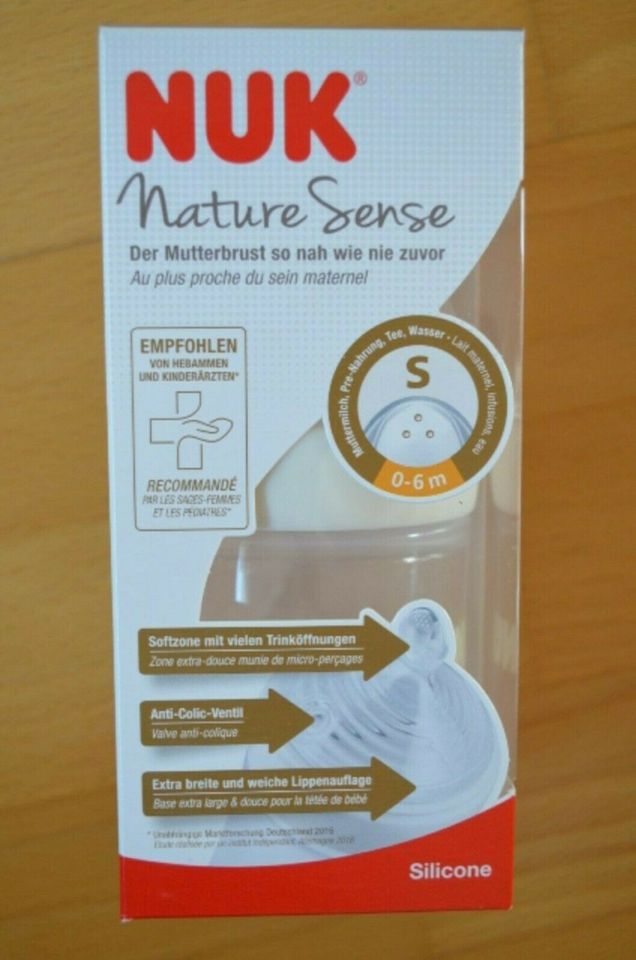 NUK Nature Sense S Baby Flasche Trinksauger 150 ml 0-6 Monate NEU in Obertshausen