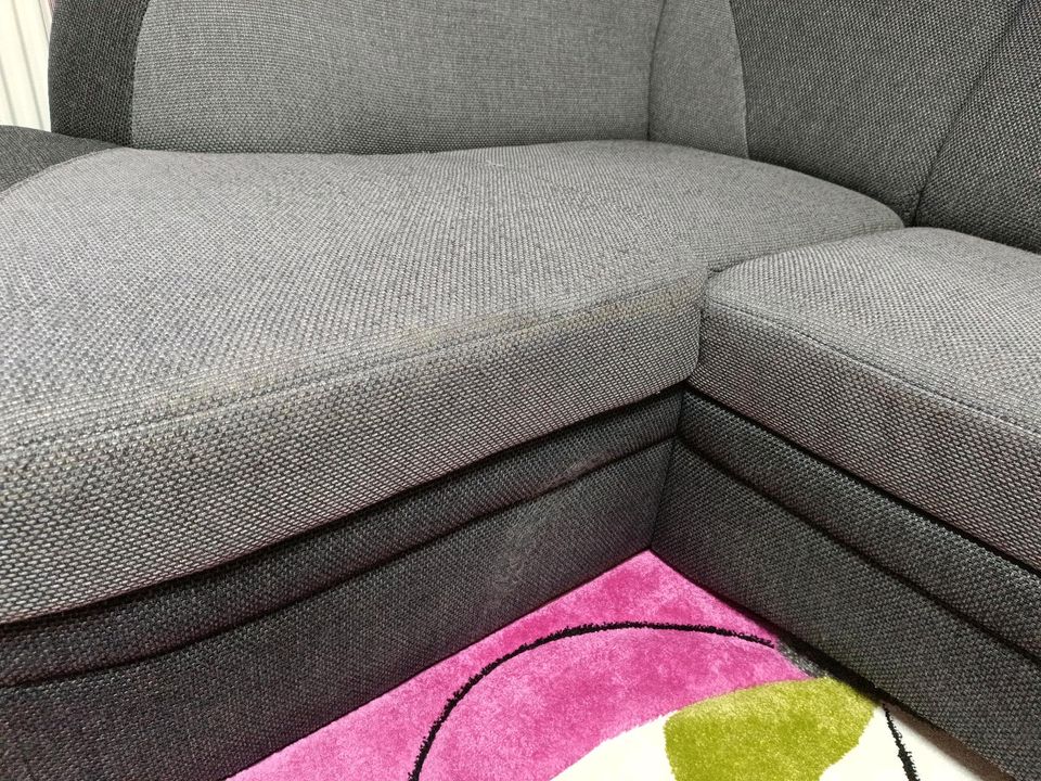 Sofa Couch Schlafsofa L-Form ca. 245 x 180 cm grau in Birkenfeld