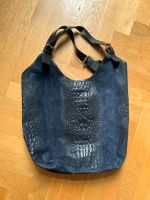 Große Ledertasche Ledershoppen blau schwarz Berlin - Wilmersdorf Vorschau