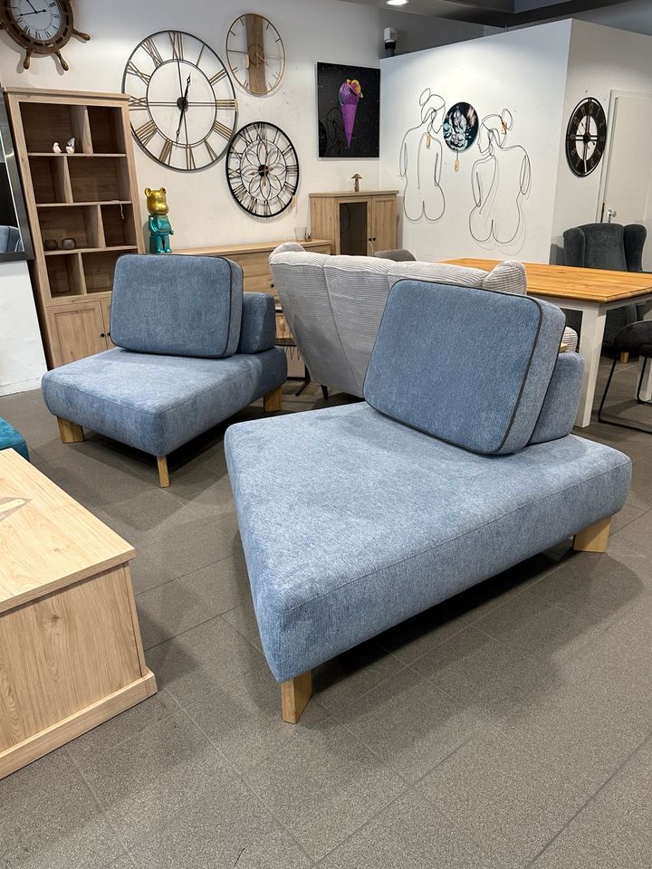 Design Modul Sofa Sessel blau mehrere Stellvarianten in Blomberg