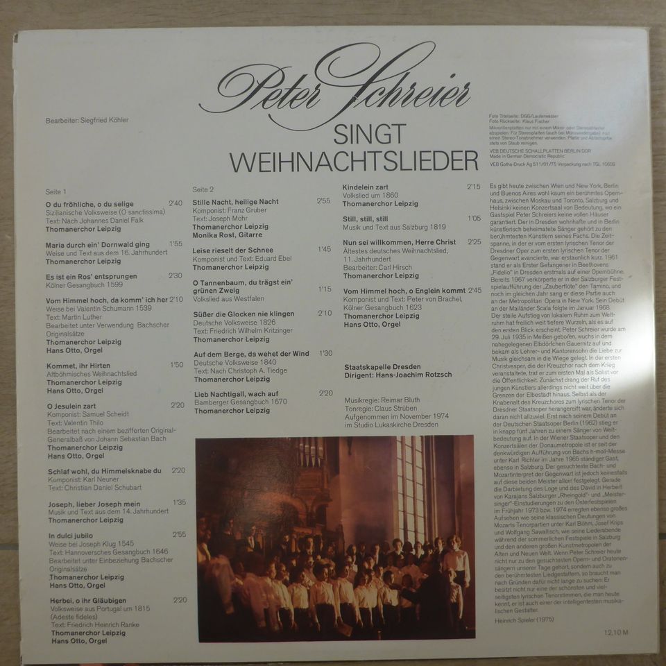 Weihnachts Musik Lieder Operette LP Schallplatten Vinyl Amiga DDR in Celle