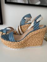 ZARA Wedges blau mit Bast-Absatz Gr. 40 Nordrhein-Westfalen - Hagen Vorschau