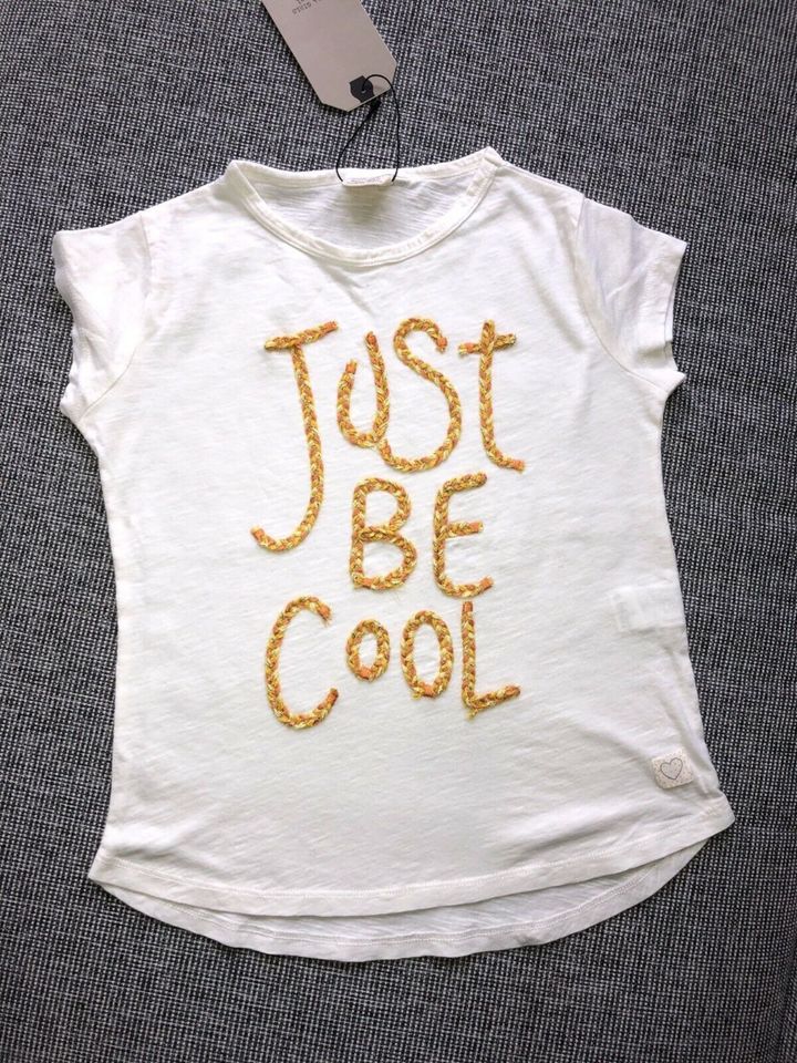 Zara süßes T-Shirt weiß Just be cool in 116 in Glonn