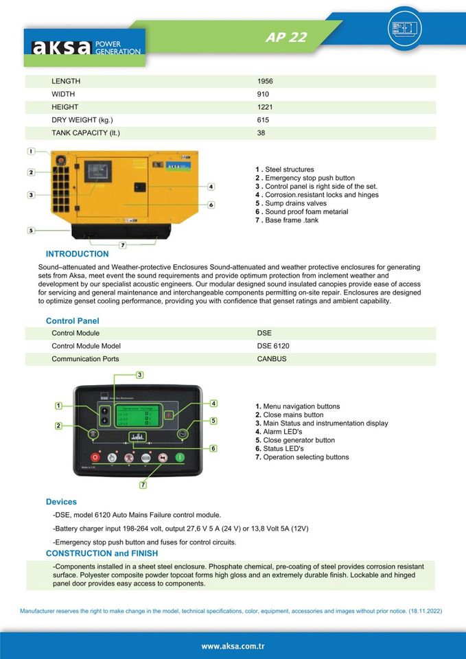 TOP !! Aksa Perkins 22kVA Diesel Notstromaggregat Mecc Alte Generator in Tanne