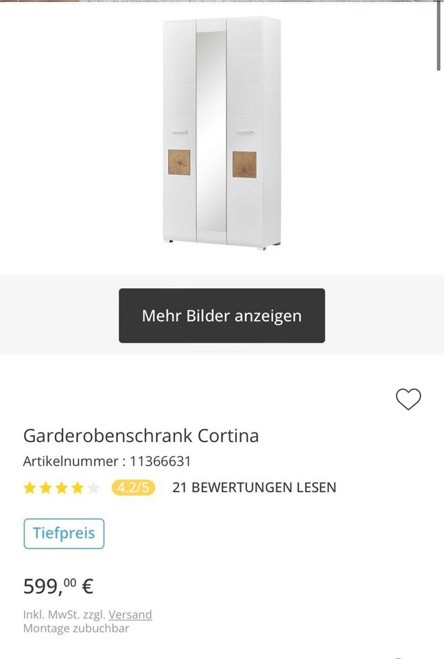 Garderobenschrank/ Kleiderschrank NEU in Ilmtal-Weinstraße