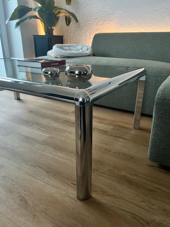 Designer Couchtisch Space Age, 60-80er, Chrom & Glas, Mid Century in Mainz