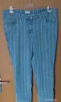 gestreifte knöchellange Stretchjeans Gr. 46 Bayern - Raubling Vorschau