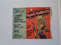 Vintage Ticket Konzertkarte Iron Maiden und Michael Schenker 1983 Rheinland-Pfalz - Schifferstadt Vorschau