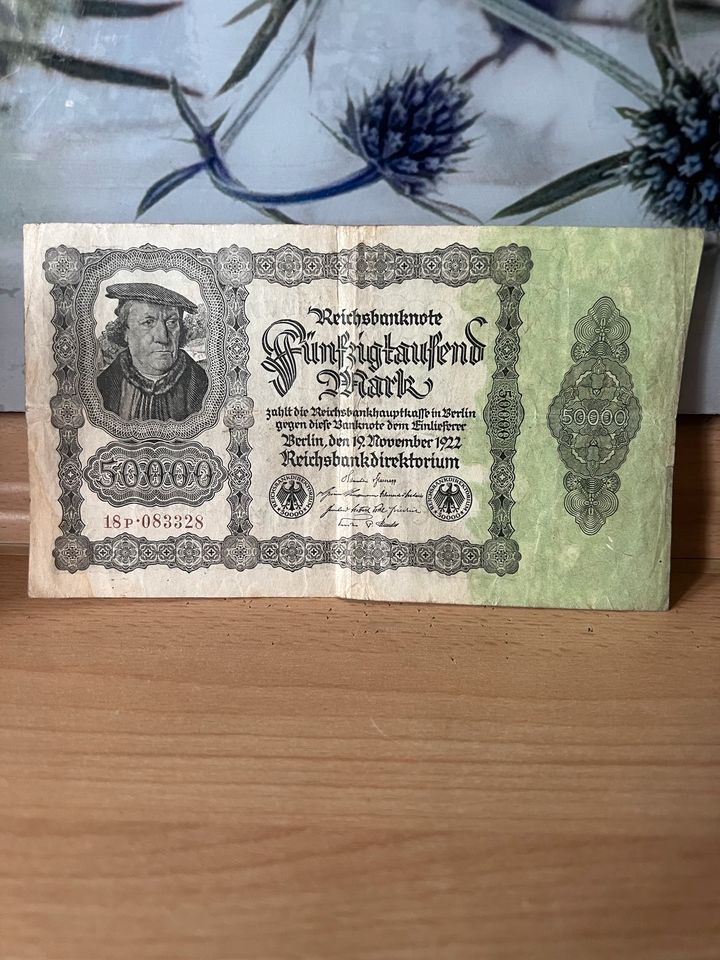 Reichsbanknote in Leipzig