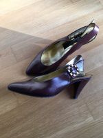 Sling Pumps metallic rot Schließe Swarovski Kristalle 100 % Leder Köln - Mülheim Vorschau