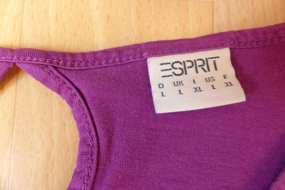 ESPRIT Love My Shirt Top Rundhals Ausschnitt Aufdruck Herz lila L in Trier