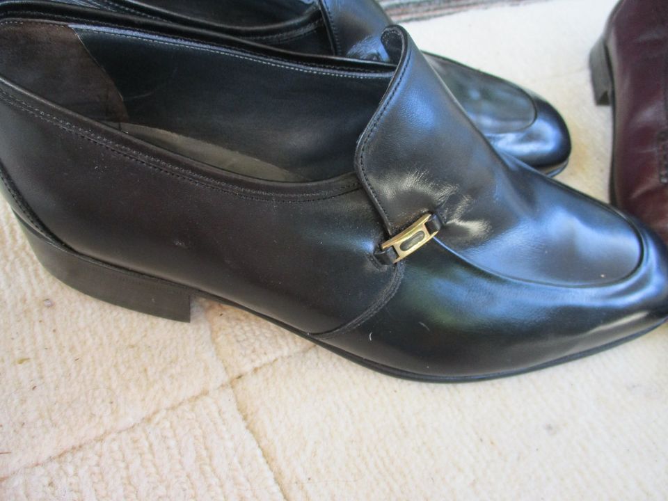 echt Leder Designer Schuhe 41= 7 schwarz ungetragen Vintage Bally in Collenberg