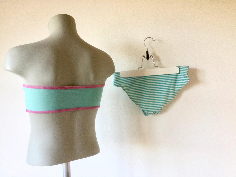 Beach Bandeau Bikini mint weiß rosa Schwimmen Sport 134 140 in Ustersbach
