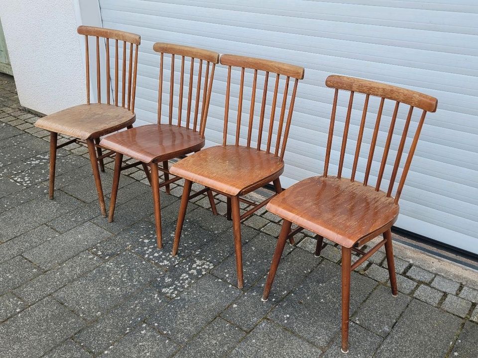 4 Stück Vintage Stühle Mid Century 50er Jahre DDR in Gotha