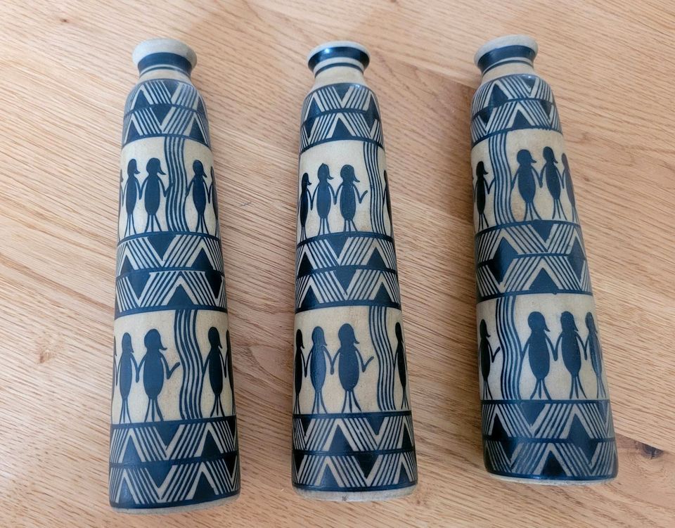 3 Vasen Afrika Style 20 cm Dekoration Keramik w. neu in Jüchen
