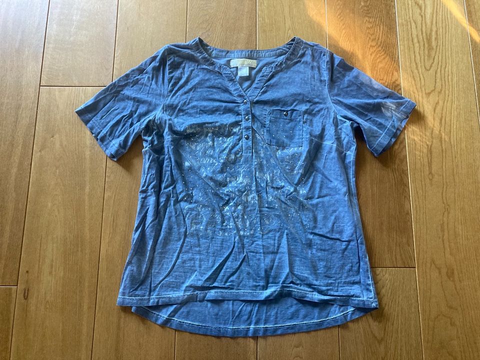 Alessa W. Blusenshirt Gr. 44 L Shirt blau oil dyed Baumwolle in Oberhausen