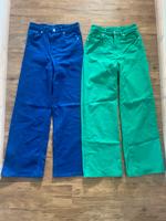 H&M Wide Leg High Waist SchlagHose StretchJeans 38 royalblau grün Schleswig-Holstein - Itzehoe Vorschau