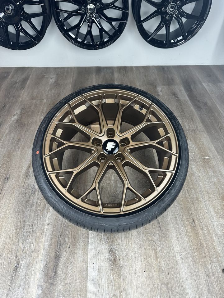 FF Wheels FF01 19 Zoll Sommerräder für Mercedes A B C CLA CLK SLK SLC Klasse W176 W246 W203 W204 S204 C117 W117 X117 W208 W209 R170 R171 R172 Felgen Reifen Räder bronze Sommerreifen AMG Kompletträder in Neckarsulm