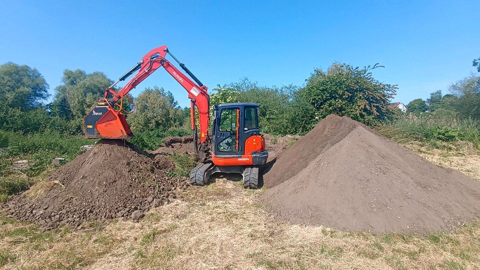 Bagger mieten mit Kegelspalter oder Fällgreifer in Plankenfels