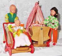 Caco Caho Puppen Biegepuppen Familie Wiege + Wagen für Puppenhaus Hannover - Vahrenwald-List Vorschau