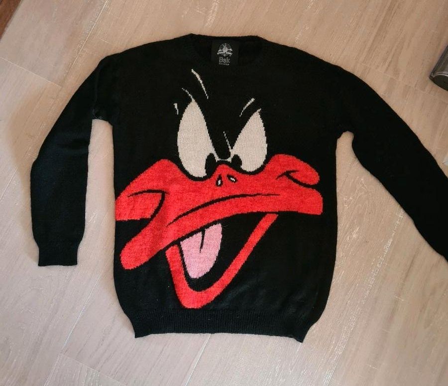 Daffy Duck Disney Pullover Pulli Winterpullover Strick schwarz M in München