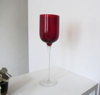 Imposantes Glas - rubinrot - 35 cm hoch - Weinglas Kerzenhalter Essen - Altenessen Vorschau
