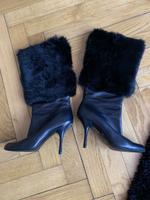 Gucci Schwarze Lederstiefel mit Nerzfell Bayern - Freilassing Vorschau