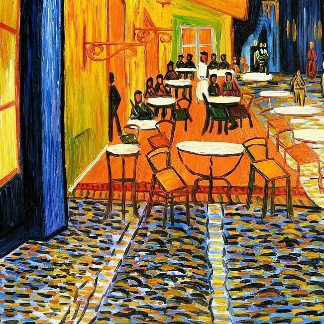 Vincent van Gogh - Nachtcafe k98978 90x120cm Ölbild handgemalt in Berlin
