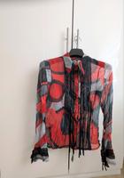 Bluse  Shirt Hemd Rüschen Volants schwarz rot  Print Größe XS S Rheinland-Pfalz - Schönenberg-Kübelberg Vorschau