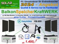 BalkonSpeicherKraftWERK 1.680 Wp inkl. Mikrowechselrichter HM-600 & 2x 1 kW Stromspeicher - plug & play - Komplettsystem Brandenburg - Dannenwalde (Gumtow) Vorschau