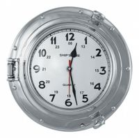 Uhr in Bullaugenform- Messing, vernickelt- - Durchmesser 28,5 cm Thüringen - Sondershausen Vorschau