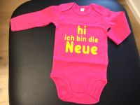 NEU Baby Body pink mit Spruch Geschenk Mädchen 68 74cm 6/9/12Mon Saarland - Püttlingen Vorschau