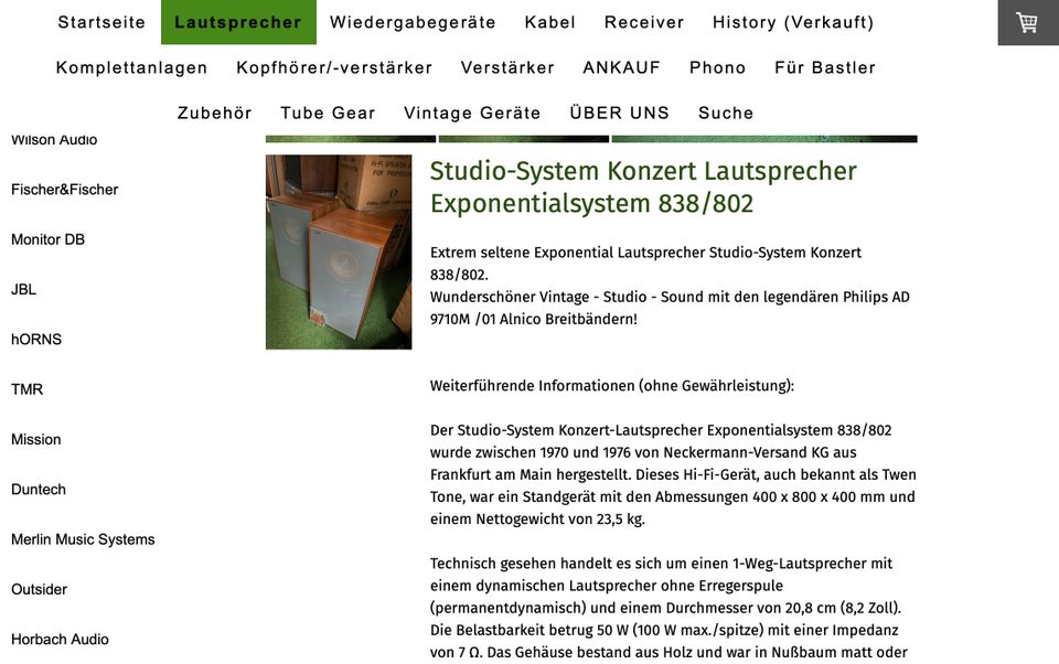 Studio-System Konzert Lautsprecher Exponentialsystem 838/802 in Friedberg (Hessen)