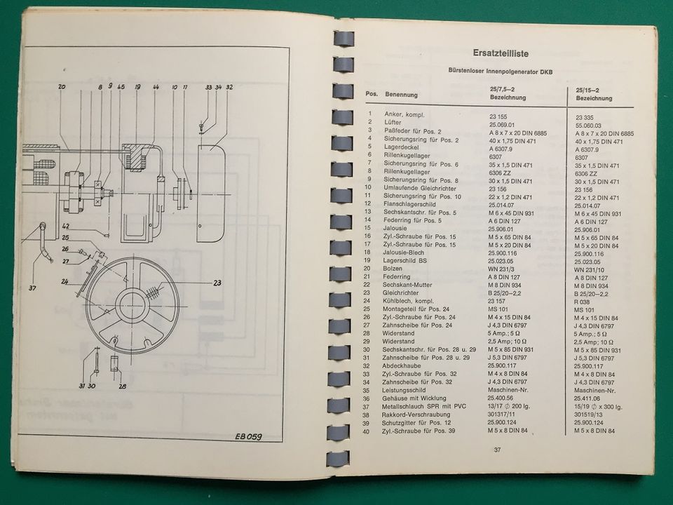 Bedienungsanleitung Deutz Motor F1/2L 410 und DKB-Generator in Bergisch Gladbach